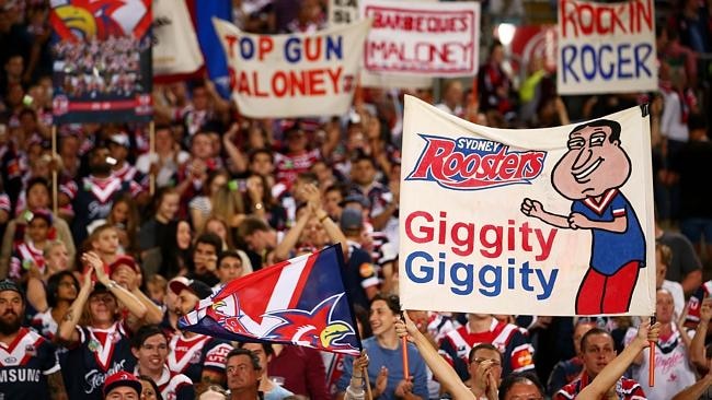 Roosters fans support their team.