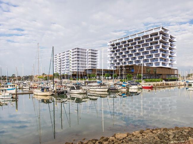 Artistic impressions of what the Newport Marina development would like if approved. Image: Rothelowman