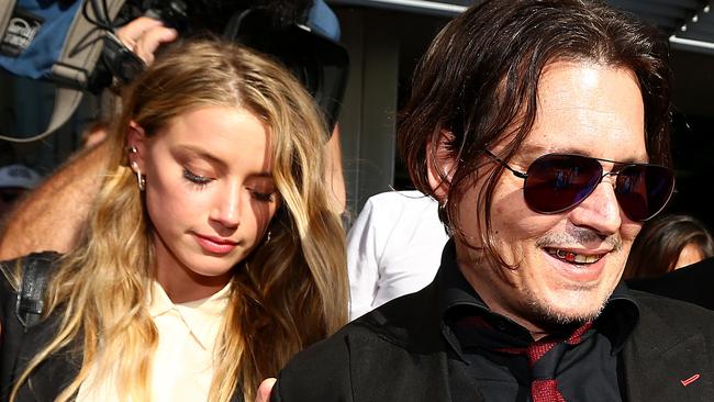 Johnny Depp and his wife Amber Heard appear in Southport Court. Picture: Adam Head