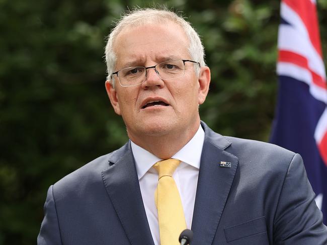 CANBERRA, AUSTRALIA NewsWire Photos JANUARY 25, 2022: Prime Minister Scott Morrison spoke at the 2022 Australian of the Year Finalists Morning Tea, at the Lodge in Canberra.Picture: NCA NewsWire / Gary Ramage