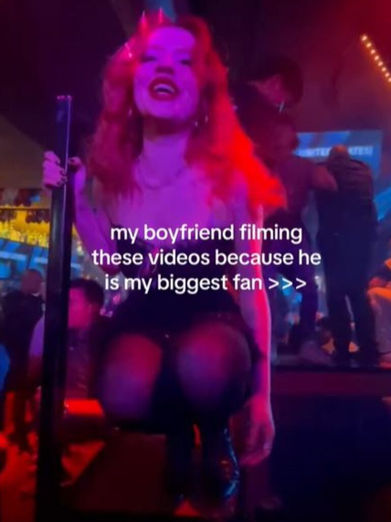 She praised her boyfriend for filming her. Picture:TikTok/scarletstarlet16