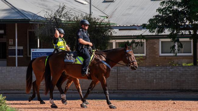 Police patrols at the streets of Alice Springs. Picture: Pema Tamang Pakhrin