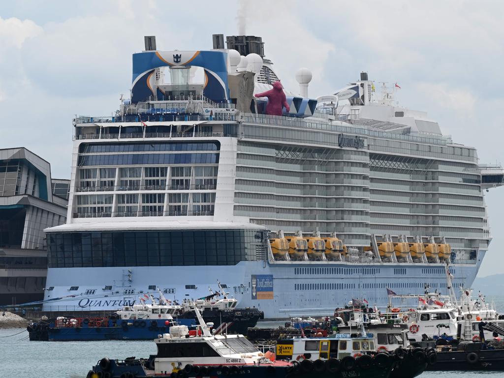 The Royal Caribbean cruise ship Quantum of the Seas docked at Marina Bay Cruise Centre in Singapore on December 9, 2020. Picture: Roslan Rahman