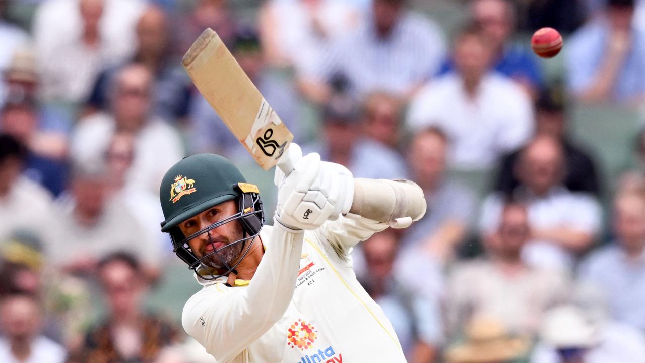 Nathan Lyon on the attack on day three.