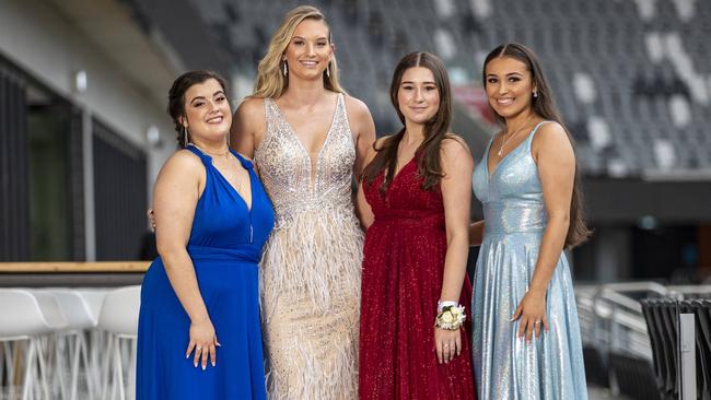 From left: Hannah Aouchan, 18, Jessica Smart, 18, Tamara Seckold, 18, Antonia Zammit, 17, Picture: Christian Gilles