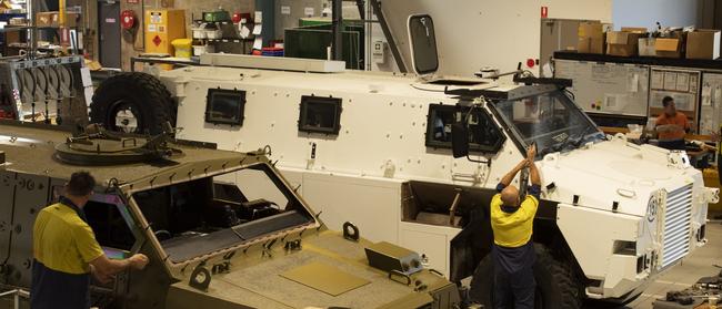 Bushmasters at the Thales workshop before being supplied to the Ukraine.