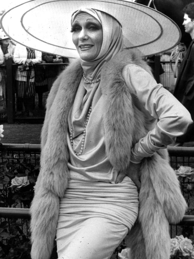 Jeanne Little, pictured at the Melbourne Cup in 1983, was known for her individual style. Picture: Supplied