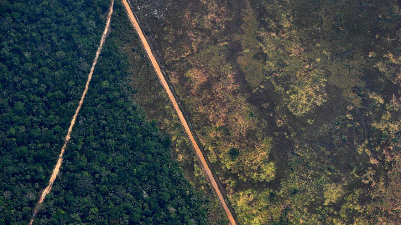 A deforested piece of land in the Amazon rainforest in Rondonia, northern Brazil. Picture: Carl De Souza/AFP