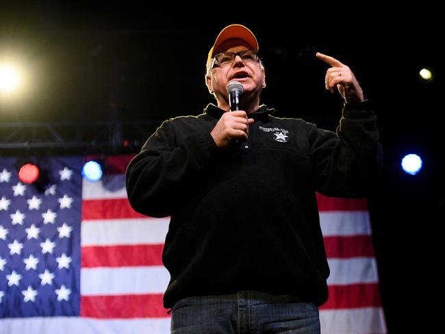 Minnesota Governor Tim Walz could pose problems for Kamala Harris’ election chances. Picture: Getty Images/AFP