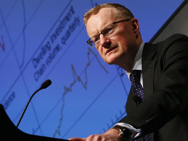 Philip Lowe, governor of the Reserve Bank of Australia (RBA), speaks during an event organized by the American Chamber of Commerce in Perth, Australia, on Thursday, Sept. 21, 2017. Lowe said the nation's economy "does look to be improving," while adding the key to future prosperity involves higher productivity and greater flexibility. Photographer: Sergio Dionisio/Bloomberg via Getty Images