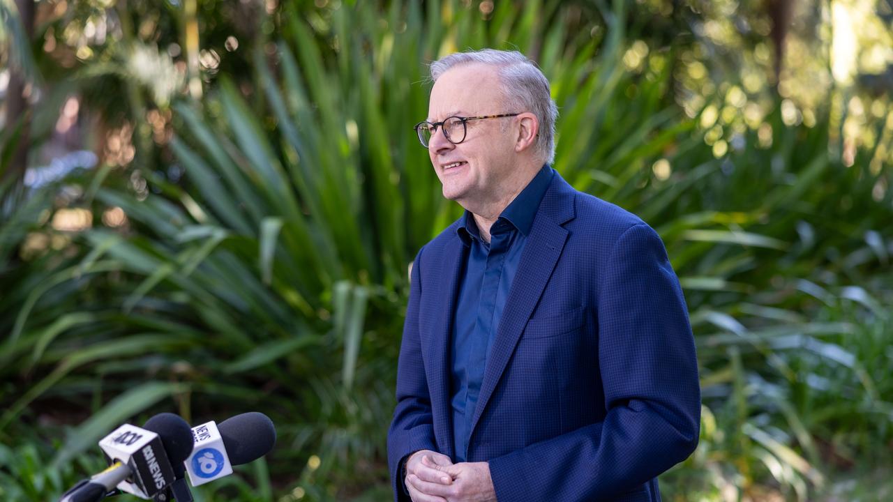 Prime Minister, Anthony Albanese during the press conference on Saturday. Picture NCA NewsWire /Seb Haggett