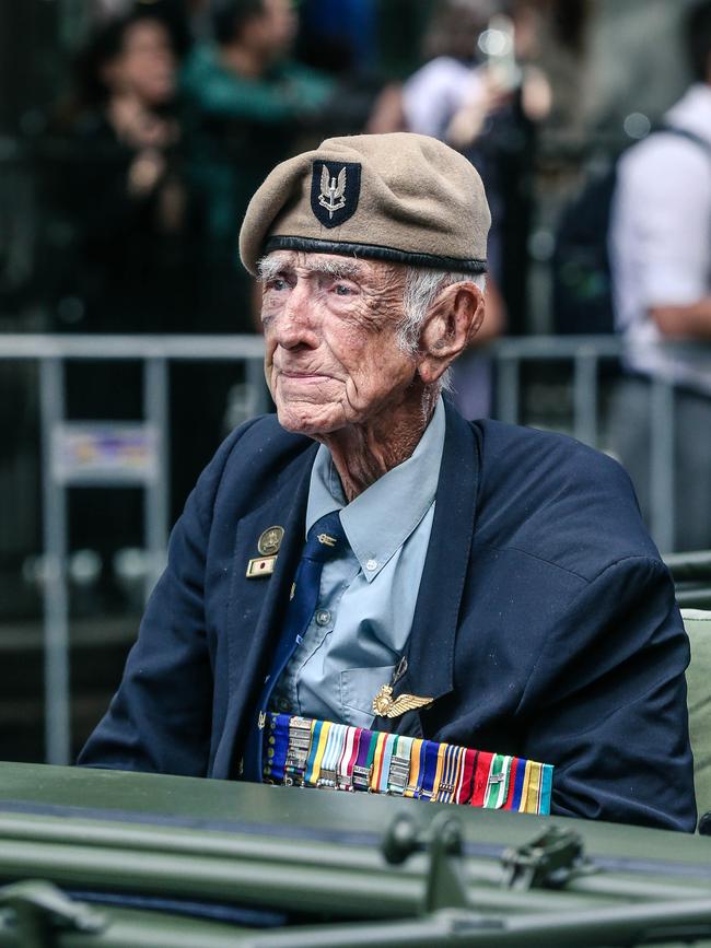 Leo Walsh in Brisbane for the 2023 ANZAC Day March. Picture: NCA NewsWire / Glenn Campbell