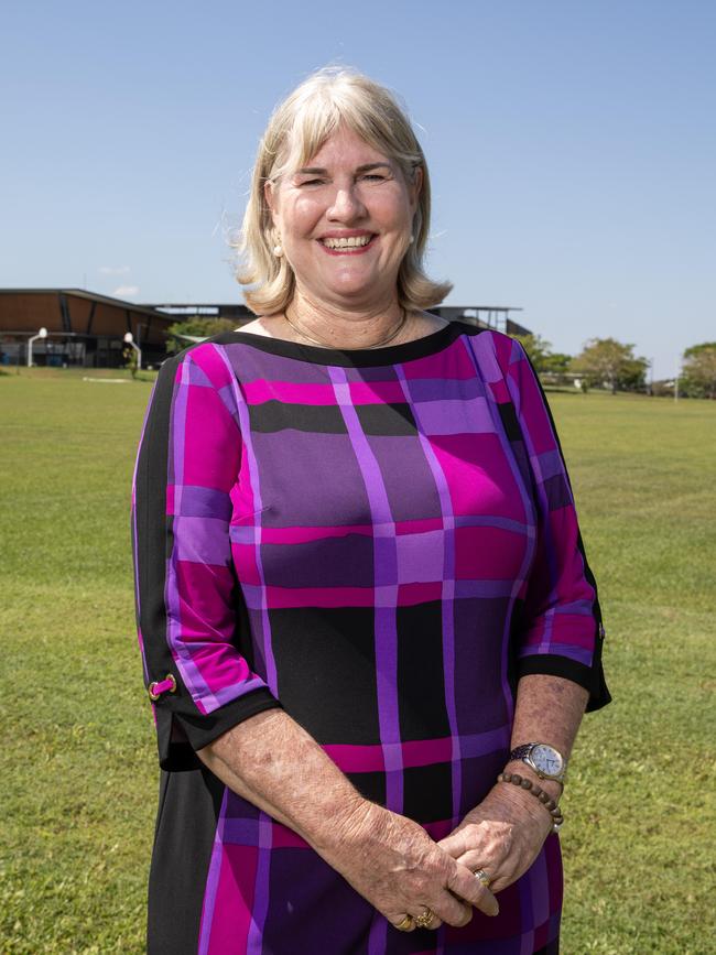 NT chief minister Eva Lawler at Zuccoli Primary School on Friday. Picture: Liam Mendes