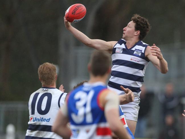 Nick Komen pulls in a mark for Doncaster. Picture: Stuart Milligan