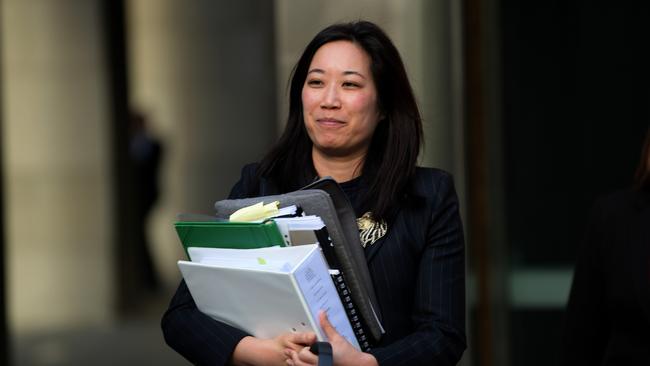 Brittany Higgins’ lawyer Rachael Young outside the WA Supreme Court. Picture: NewsWire / Sharon Smith