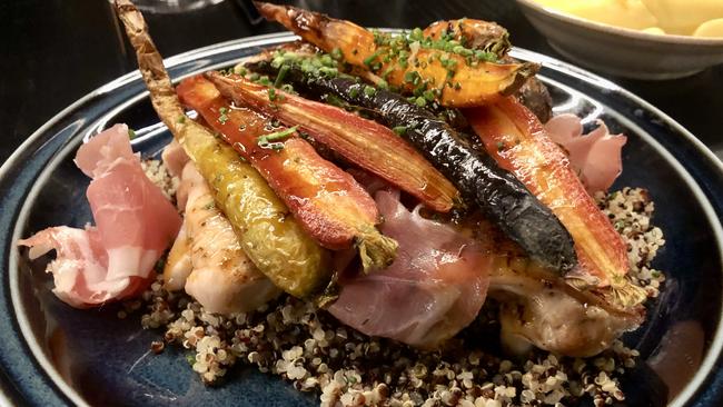 This roasted half chicken with quinoa and prosciutto at Ode Bistro was a worthy mention on the best dishes of 2024 for SA. Picture: Simon Wilkinson