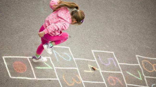 Hopscotch is a fun and easy way to get kids jumping around.