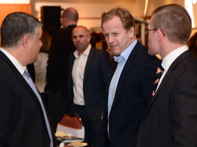 Nick Di Girolamo and Dave Smith at Simon Dwyer tribute dinner at West Tigers leagues Club in Leumeah. photo Jeremy Piper