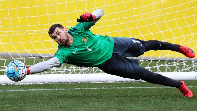 The Socceroos stopper is at the top of his game. (Brett Costello)
