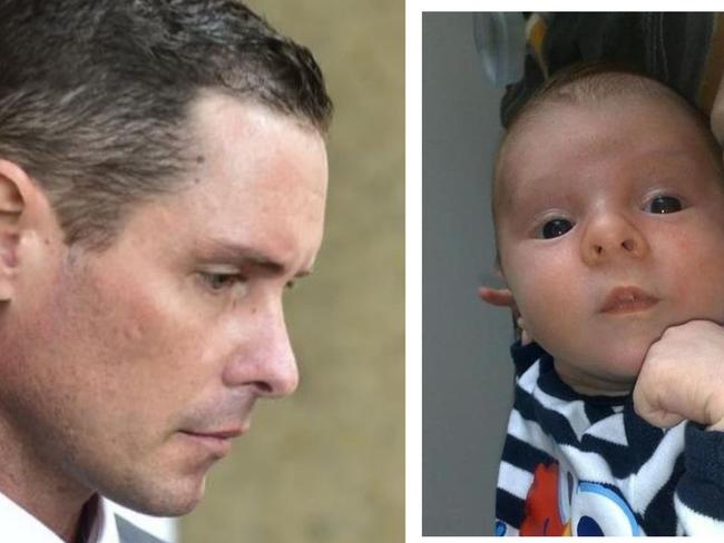 Nicholas Aaron Baxter and son Matthew Riley Baxter. The six week old died tragically in 2001 and his father faces trial for the death.