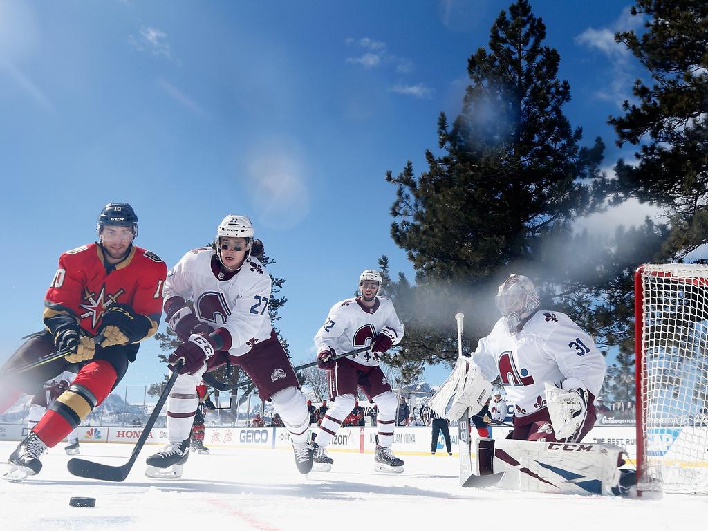 NHL: Outdoor Lake Tahoe Avalanche v Golden Knights ice ...