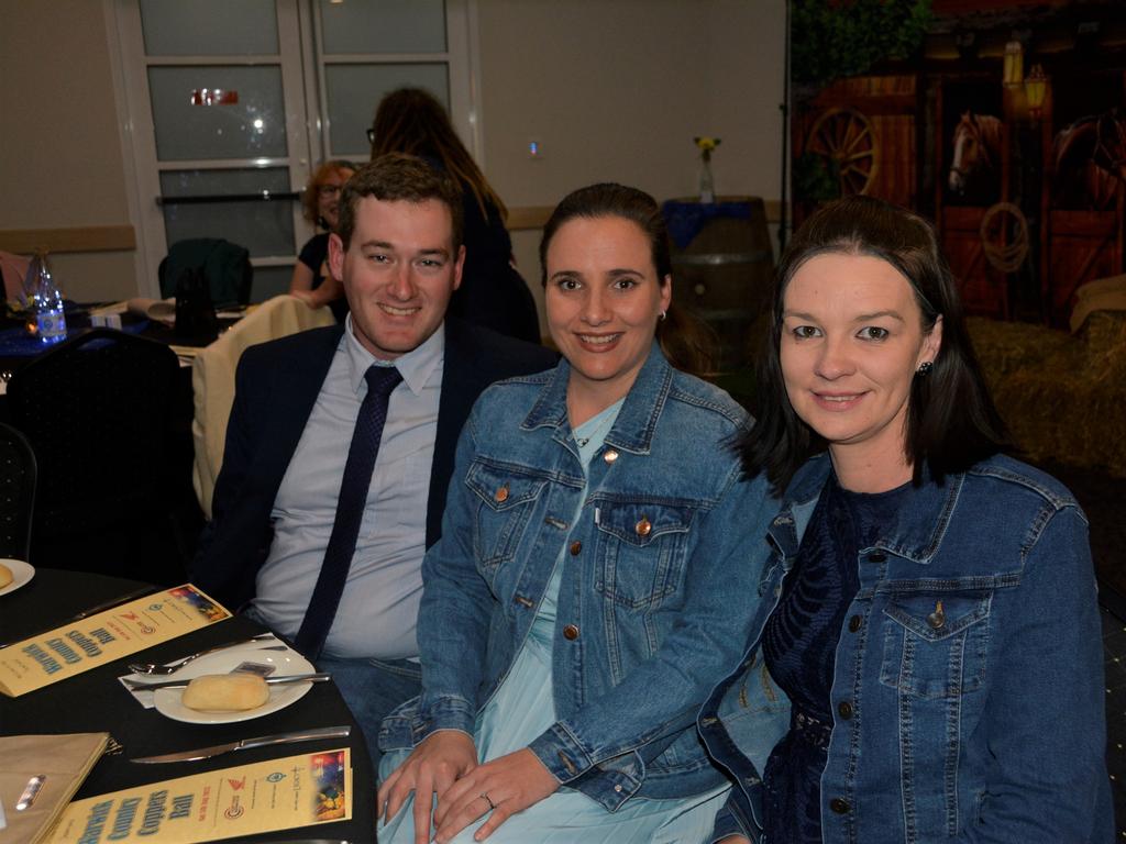 Sean (L), Emily and Chloe (R) supporting Warwick's Coppers Ball charity event on Saturday night.