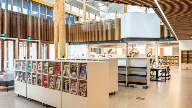 Inside the new Marrickville Library &amp; Pavilion today. (AAP IMAGE MONIQUE HARMER)