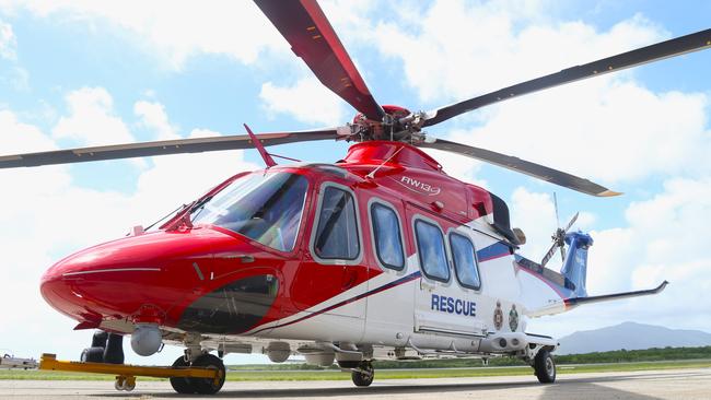 Aircraft, like the Rescue 510 helicopter pictured at the Cairns Airport, cannot land on the Cooktown hospital’s helipad. Picture: Peter Carruthers