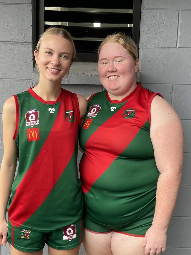 The Sandgate Hawks leaders - Georgia Watterson as captain and Lexi Watson the vice-captain.