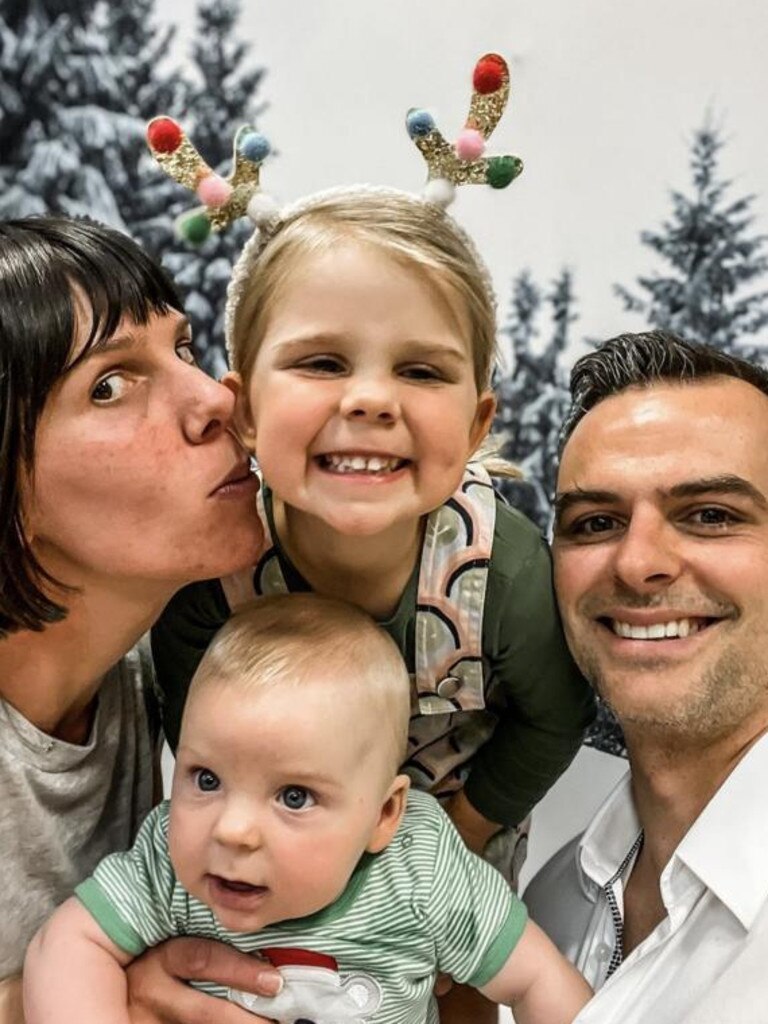 Aaron and Jade Ramsay with their children. Picture: Supplied