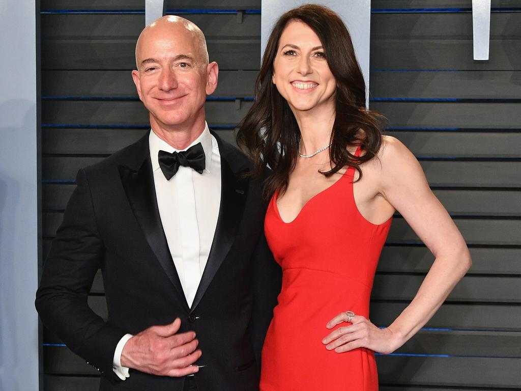 The Whitesells announced their split the day after Amazon CEO Jeff Bezos finalised his divorce from wife Mackenzie. Picture: AP