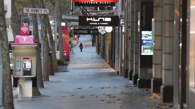 The empty streets of Melbourne amid another lockdown, have left restaurants, cafes and caterers in the lurch. Picture: David Crosling