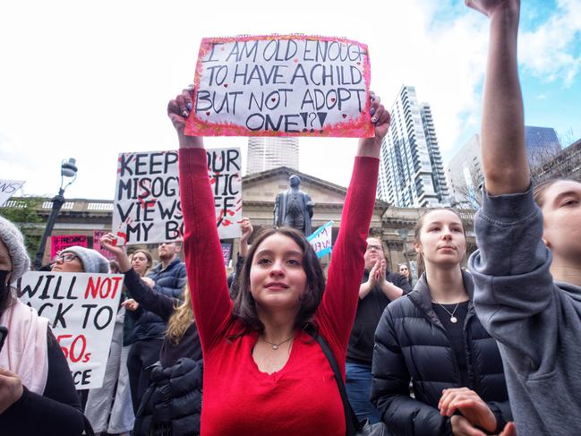 Australian protesters take to the streets after the US Supreme Court overturned Roe v Wade. Picture: Luis Enrique Ascu