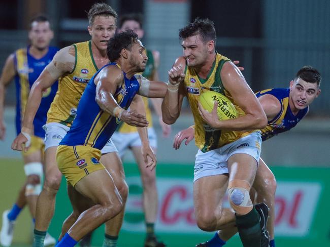 St Mary’s beat Wanderers in the 2020-21 NTFl preliminary final. Picture: Glenn Campbell