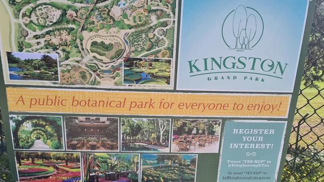 The Kingborough mayor says posters plastered around the Kingston golf course were a prank.