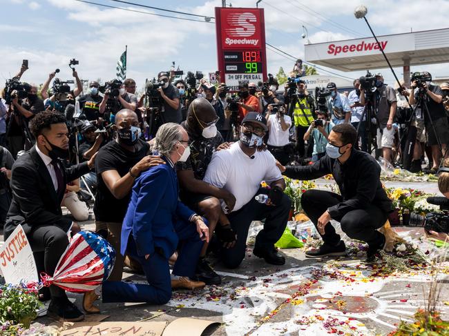 Terrence Floyd (C) attends a vigil where his brother George Floyd was killed by police in Minneapolis, Minnesota. Picture: AFP