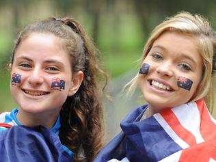 Canterbury Bankstown Express - Pictured LTR: Rachel Fares (15) and Mikayla Gioulis (15) - Australia Day 2014 was celebrated at Garrison Point Reserve today. The reserve is located on Henry Lawson Drive in Georges Hall NSW Australia