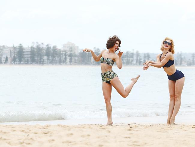 Dancers Jessica Lindon and Ellen Sutyon from the stage show Dream Lover at Shelley Beach. Picture: Richard Dobson