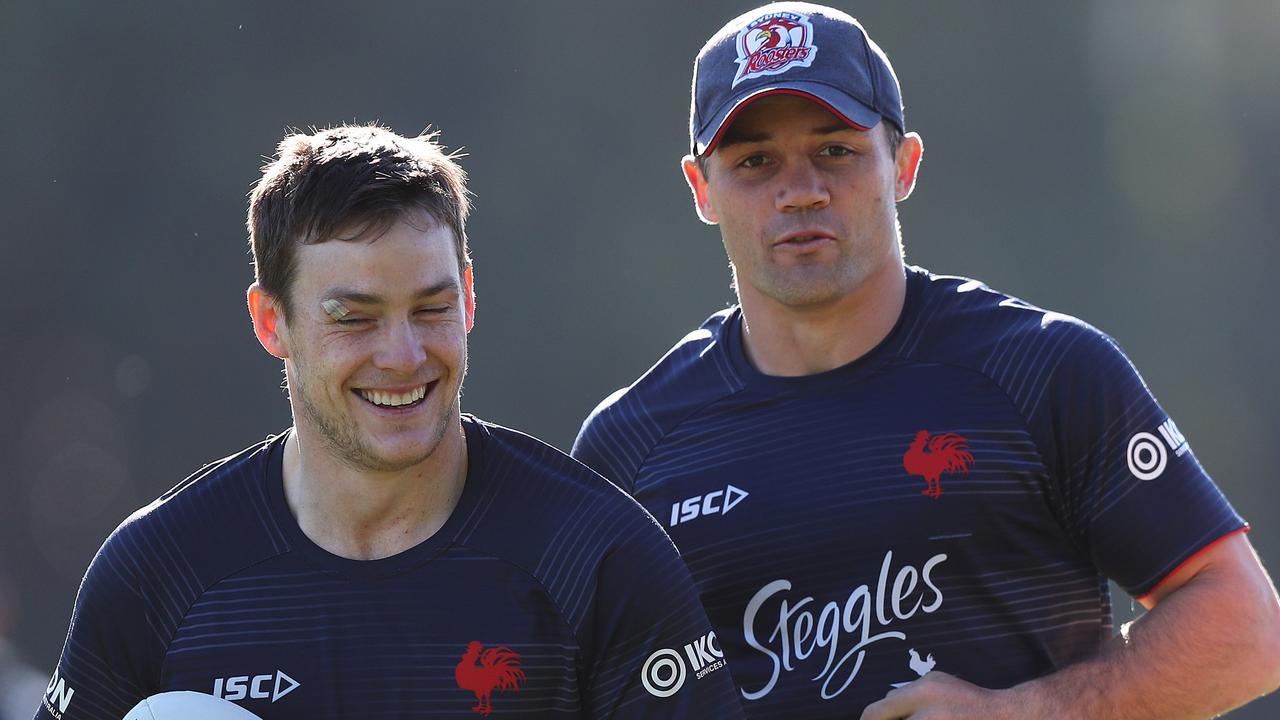 Luke Keary and Cooper Cronk have become a lethal combo at the Roosters. Picture: Brett Costello