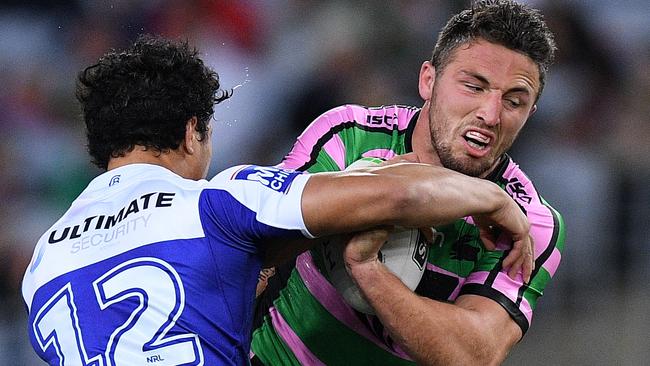 Sam Burgess hopes to recover in time to face the Broncos. Picture: