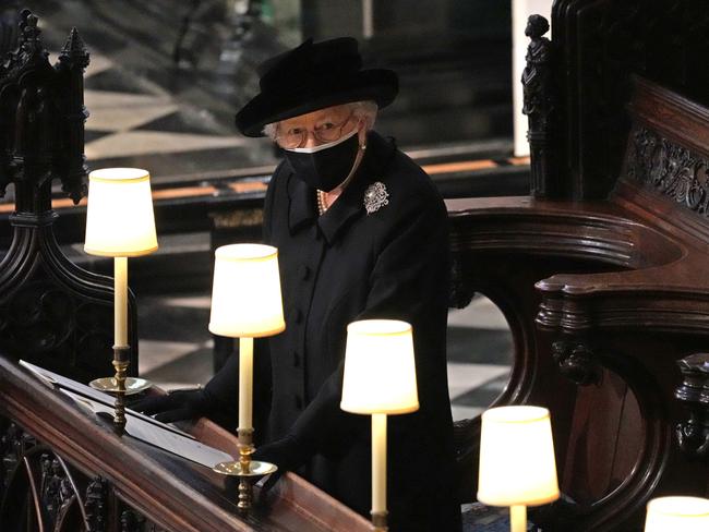 Queen Elizabeth farewelled her husband with some personal touches at his funeral. Picture: Getty Images