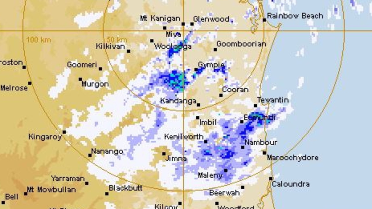 The Gympie radar at about 9am Saturday morning, May 14.