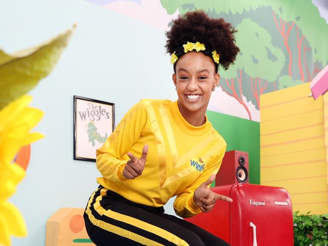 Yellow Wiggle Tsehay Hawkins was adopted when she was six months old. Picture: Richard Dobson