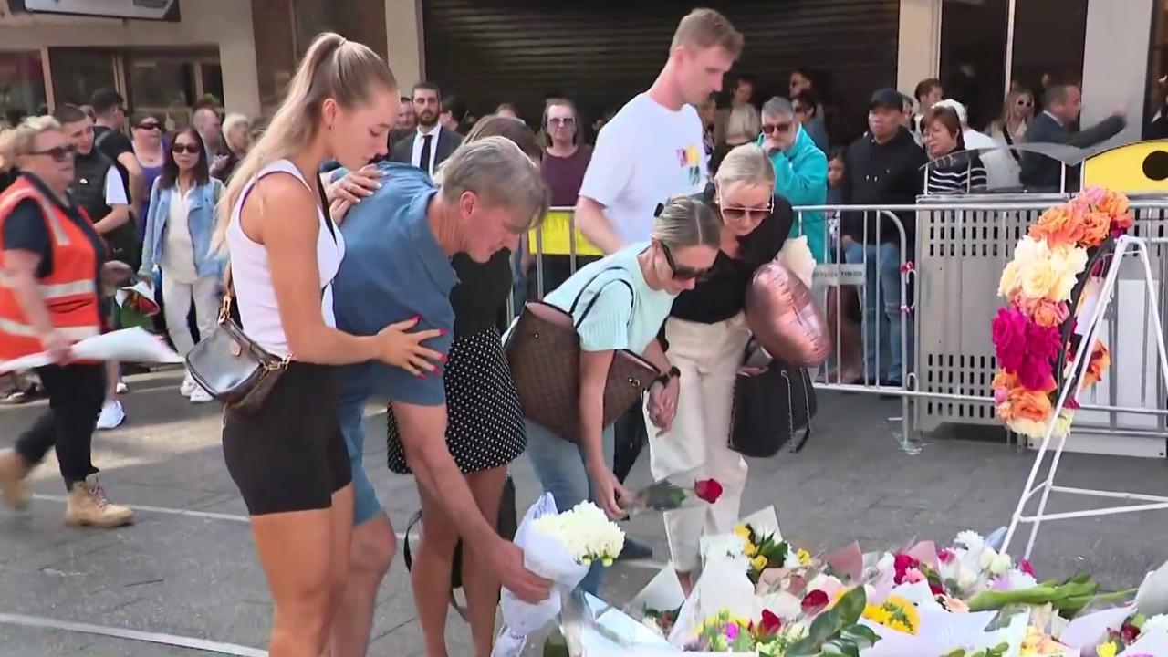 Ash Good's family members attend her memorial. Picture: 9 News