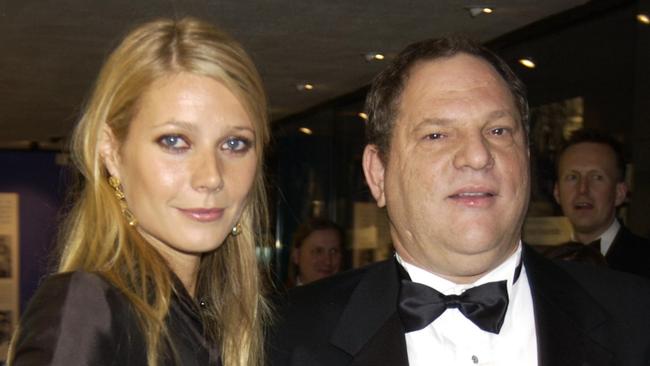 Gwyneth Paltrow, with Harvey Weinstein in 2002, was one of the first actors to help journalists Jodi Kantor and Megan Twohey. Picture: Getty Images