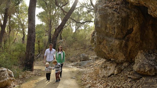 Albert Jacob with wife Cecylia and their children Joshua, 3, and Daniel, 18 months, in Yanchep National Park.