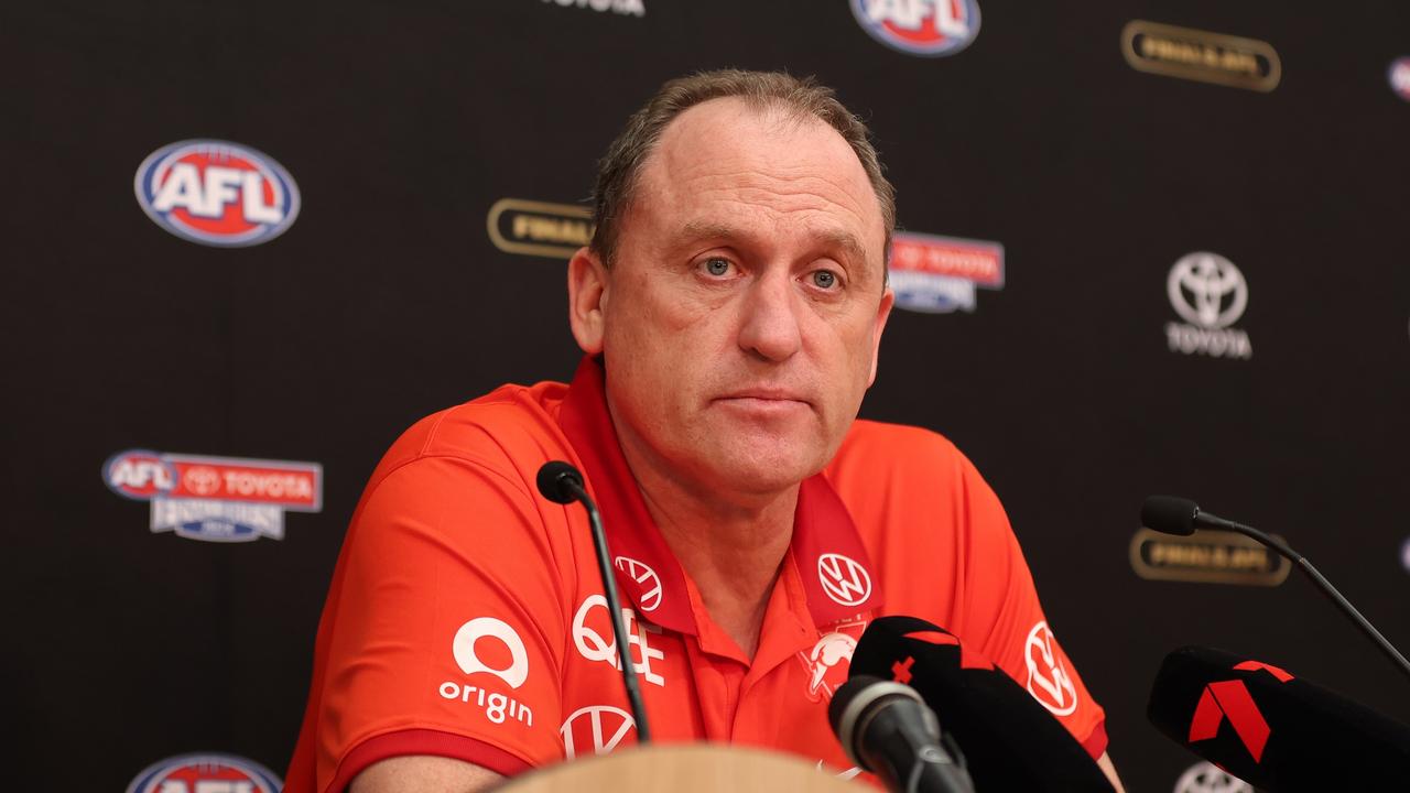 It took one heck of an effort for John Longmire to keep his cool. (Photo by Robert Cianflone/AFL Photos via Getty Images)