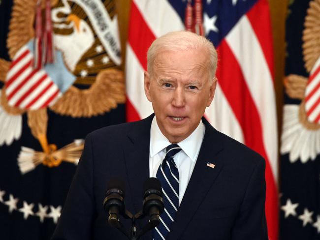 UJoe Biden gave his first press conference since he was sworn in as US President in January. Picture: AFP