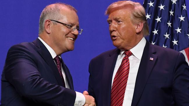 Australian Prime Minister Scott Morrison and US President Donald Trump. Picture: Saul Loeb/AFP