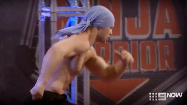 Louis Fitzsimons on Ninja Warrior in 2018.